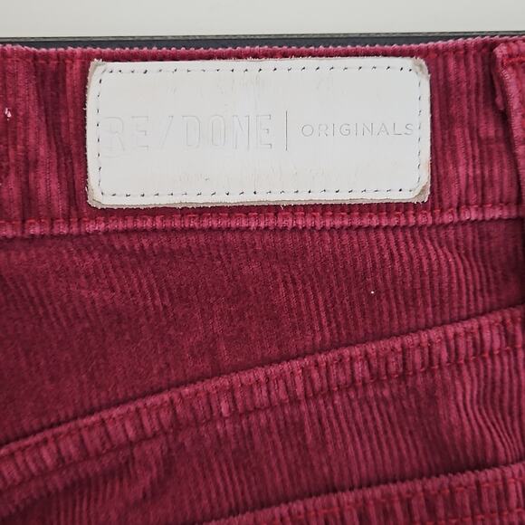 Re/Done Originals High Rise Straight Cropped Corduroy Jeans Burgundy | Women 24 - Picture 7 of 15